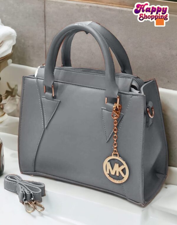 Michael Kors Classic Handbag with Gold MK Charm and Dual Strap Option