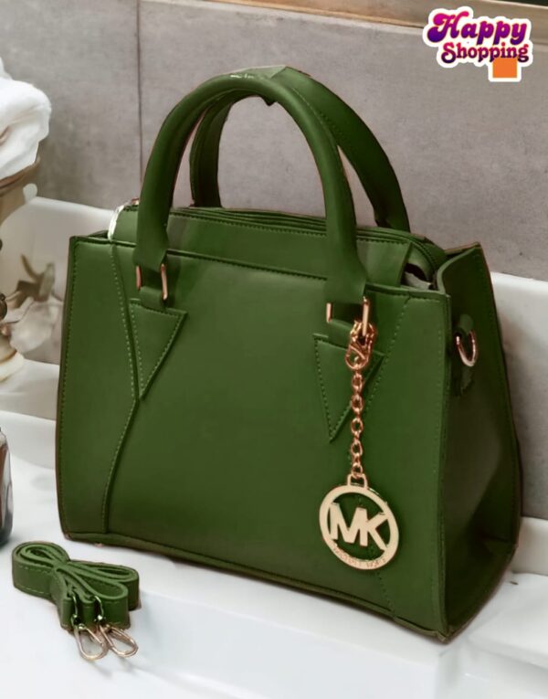 Michael Kors Classic Handbag with Gold MK Charm and Dual Strap Option