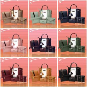 Jimmy Choo 6-Piece Handbag Set with Elegant Tassel Detail and Gold Hardware