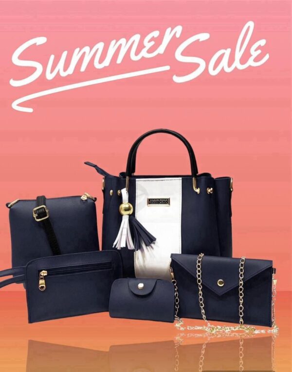 Jimmy Choo 6-Piece Handbag Set with Elegant Tassel Detail and Gold Hardware