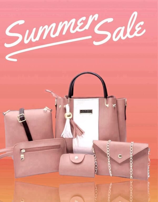 Jimmy Choo 6-Piece Handbag Set with Elegant Tassel Detail and Gold Hardware