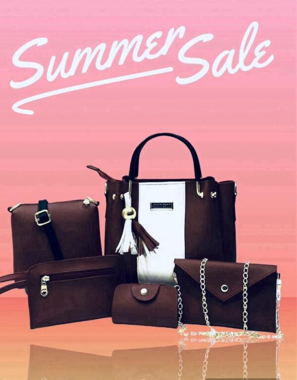 Jimmy Choo 6-Piece Handbag Set with Elegant Tassel Detail and Gold Hardware