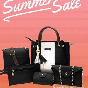 Jimmy Choo 6-Piece Handbag Set with Elegant Tassel Detail and Gold Hardware