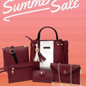 Jimmy Choo 6-Piece Handbag Set with Elegant Tassel Detail and Gold Hardware