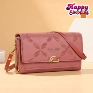 Premium Groove Texture Handbag with Signature Branding