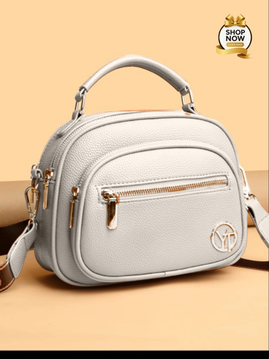 Trendy Crossbody Shoulder Bag With Multiple Zipper Compartments Trendy Crossbody Shoulder Bag with Multiple Zipper Compartments