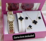 Complete Floral Motif Jewelry Set With Matching Watch And Ring