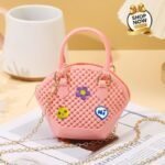 Whimsical Studded Jelly Mini Bag With Floral Charms