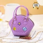 Whimsical Studded Jelly Mini Bag With Floral Charms