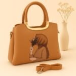 Trendy Handbag With Artistic Girl Print And Detachable Strap - Image 2