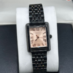 Vintage Inspired Rectangular Watch With Roman Numeral Dial