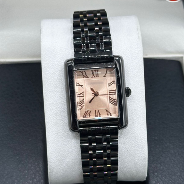 Vintage Inspired Rectangular Watch With Roman Numeral Dial