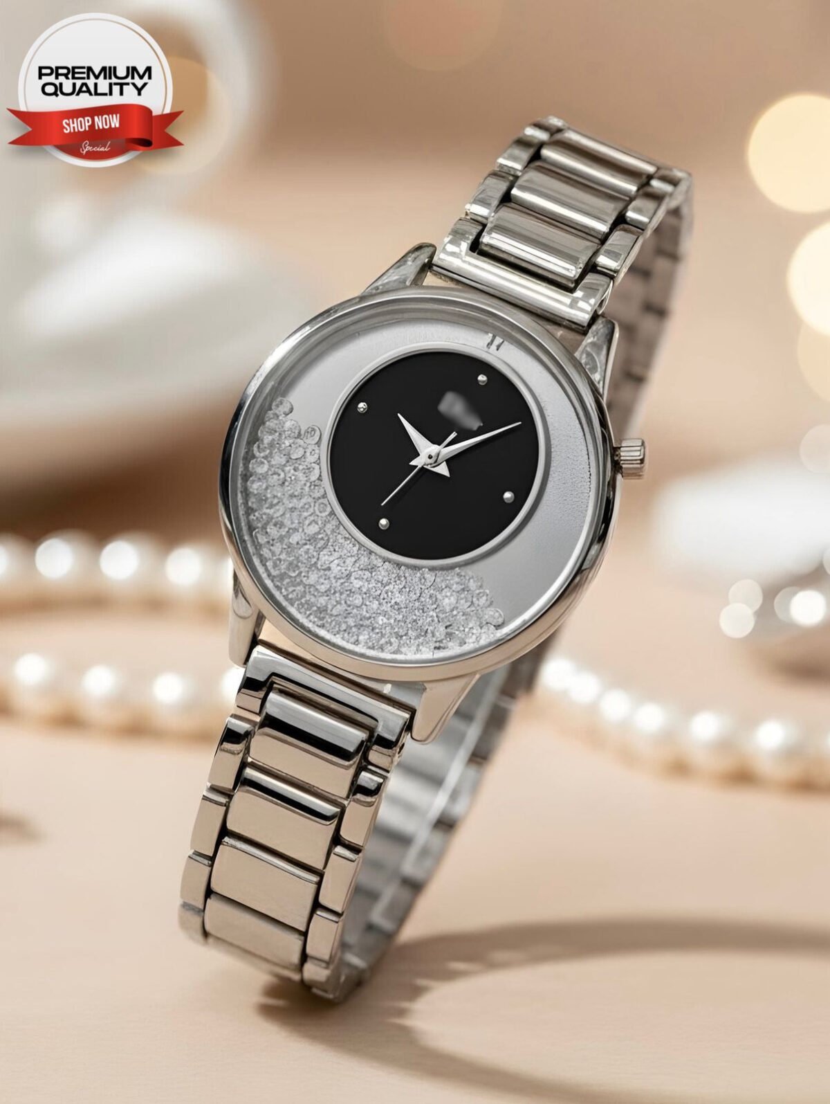 Luxe Multi Link Watch With Shimmering Inset Dial