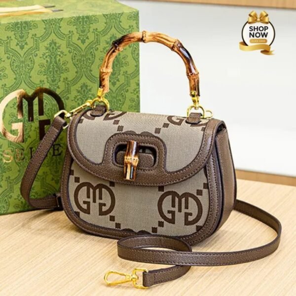 Monogram Saddle Bag With Bamboo Handle And Iconic Twist-Lock