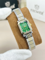 Crystal Encrusted Octagonal Bracelet Watch With Shimmering Dial