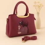 Trendy Handbag With Artistic Girl Print And Detachable Strap - Image 7