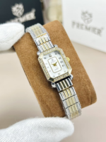 Crystal Encrusted Octagonal Bracelet Watch With Shimmering Dial