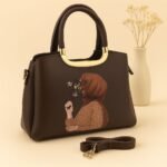 Trendy Handbag With Artistic Girl Print And Detachable Strap - Image 6