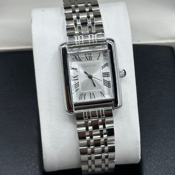 Vintage Inspired Rectangular Watch With Roman Numeral Dial
