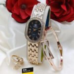 Luxe Oval Face Jewelry Watch Set With Matching Accessories