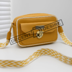 Trendy Designer Mini Crossbody Bag With Front Pocket & Gold Lock