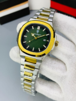 Dual Tone Executive Watch With Linear Dial And Date Display