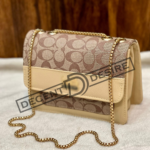 Coach Signature Chain Shoulder Bag with Embossed Logo