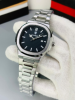 Dual Tone Executive Watch With Linear Dial And Date Display