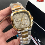 Executive Square Face Chronograph Watch With Triple Sub Dials