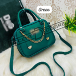 Chic Box Satchel With Gold Chain Accent