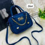 Chic Box Satchel With Gold Chain Accent