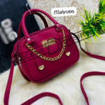 Chic Box Satchel With Gold Chain Accent