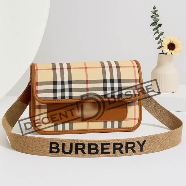 Burberry Classic Check Crossbody Bag With Adjustable Strap