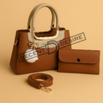 Elegant Jing & Pin Handbag Set with Decorative Keychain & Pouch
