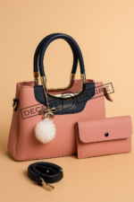 Elegant Jing & Pin Handbag Set with Decorative Keychain & Pouch