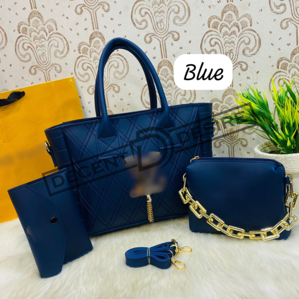 Diamond Quilt Sophistication 3-Piece Luxury Handbag