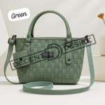 Woven Texture Structured Tote With Mini Pouch And Studded Accents