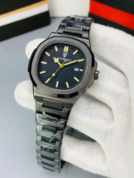 Dual Tone Executive Watch With Linear Dial And Date Display