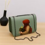 Elegant Artistic Shoulder Bag – Stylish Chain Strap with Modern Printed Design