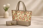 Vintage Bloom Tote & Matching Accessory Clutch Set - Image 2