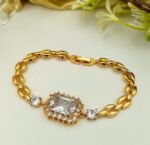 Luxe Emerald Cut Crystal Bracelet With Polished Chain - Image 7