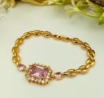 Luxe Emerald Cut Crystal Bracelet With Polished Chain - Image 5