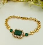 Luxe Emerald Cut Crystal Bracelet With Polished Chain