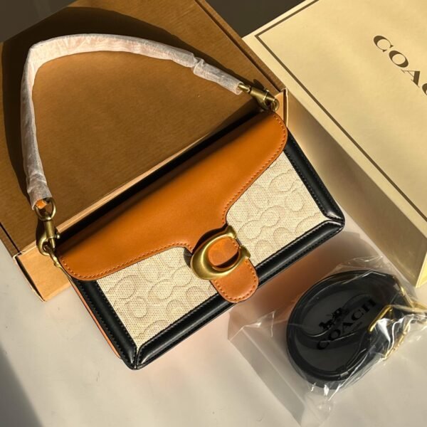 Signature Canvas Crossbody with Contrast Trim and Sculpted Logo Clasp