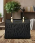 Premium Handbag Sophisticated Textured Finish and Polished Hardware