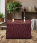 Premium Handbag Sophisticated Textured Finish and Polished Hardware