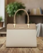Premium Handbag Sophisticated Textured Finish and Polished Hardware