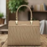 Premium Handbag Sophisticated Textured Finish and Polished Hardware