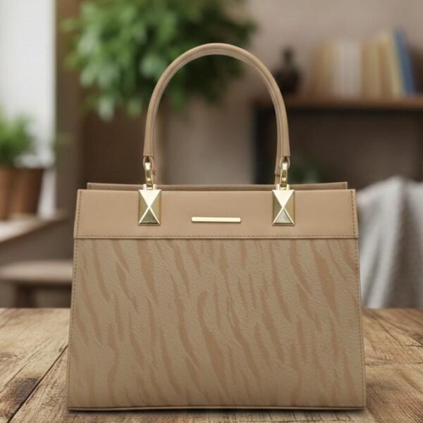 Premium Handbag Sophisticated Textured Finish and Polished Hardware
