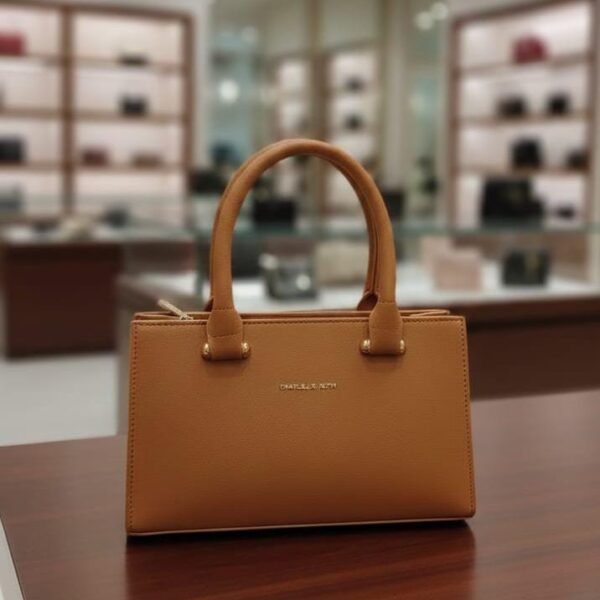 Minimalist Structured Satchel With Curved Top Handle